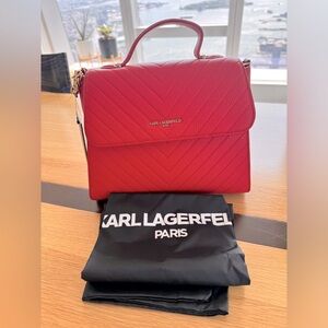 Karl Lagerfeld Women’s Leather Red Satchel